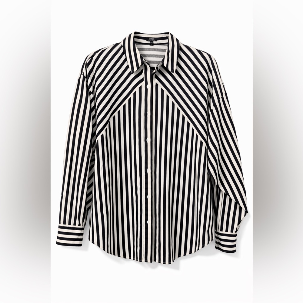 FLASH SALE - Express Black and White Striped Shirt